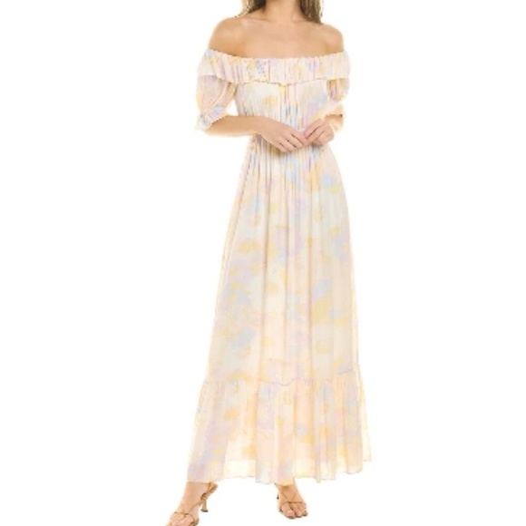 Ba&sh Ruffle Maxi Dress Nude - Picture 1 of 12